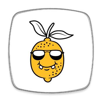 Conception fraîche de citron - Magnet carré - blanc - Devant
