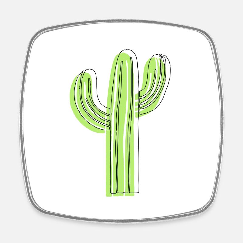cactus - Square fridge magnet - white