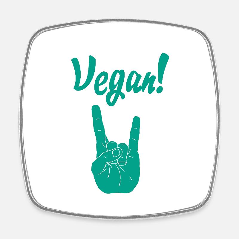 Vegan - Square fridge magnet - white