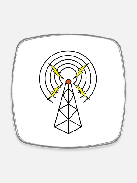 Tower ham radio - Square fridge magnet - white