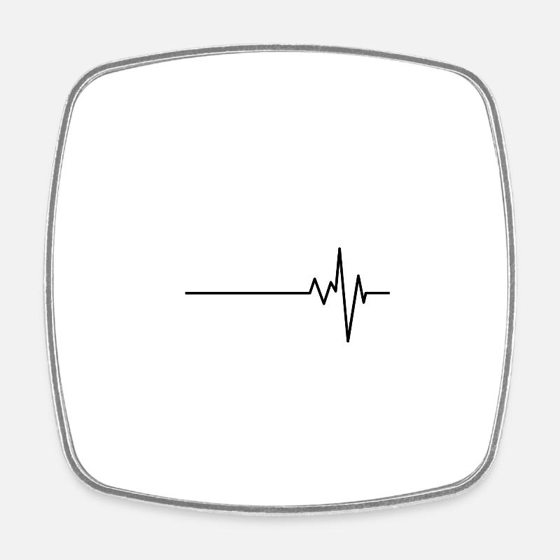 beat - heartbeat - dash love - Square fridge magnet - white