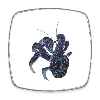 Voleur de palmier crabe bleu Birgus latro ermite kre - Magnet carré - blanc - Devant