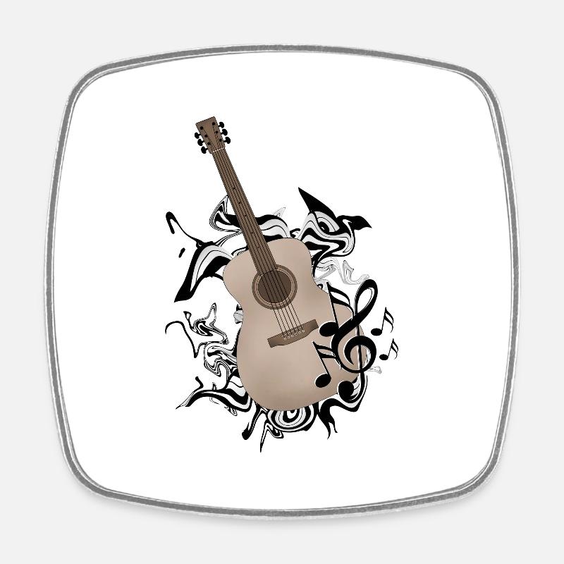 guitar - Square fridge magnet - white