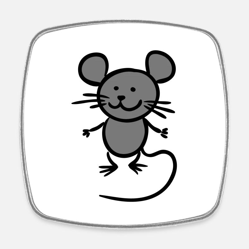 mouse - Square fridge magnet - white