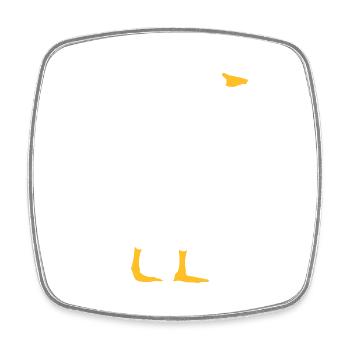 Design goose silhouette - Square fridge magnet - white - Front