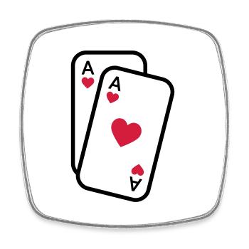 Cartes as de coeur cartes à jouer poker - Magnet carré - blanc - Devant