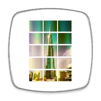 Dubai Burj Khalifa United Arab Emirates - Square fridge magnet - white - Front
