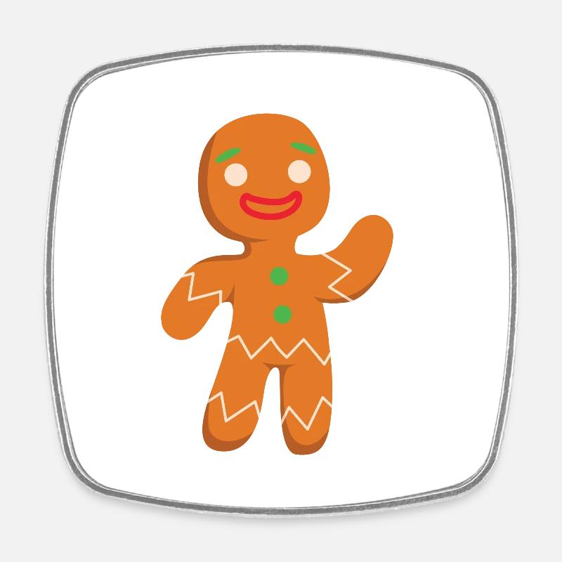 Gingerbread Man - Square fridge magnet - white