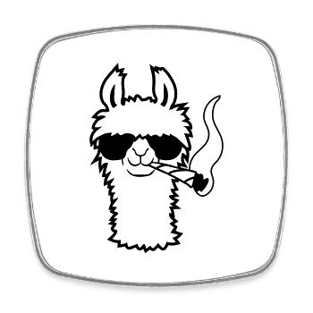Lama With Joint - Square fridge magnet - white - Front