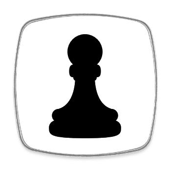 Bauer Figur Schach - Viereckiger Kühlschrankmagnet - Weiß - Vorne