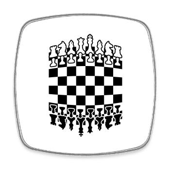 Schachbrett Muster Design - Viereckiger Kühlschrankmagnet - Weiß - Vorne