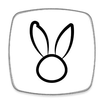 / Head - Outline - Square fridge magnet - white - Front