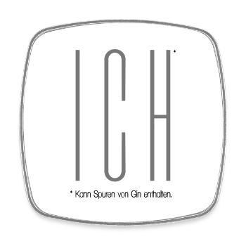 ICH - Kann Spuren von Gin enthalten. - Viereckiger Kühlschrankmagnet - Weiß - Vorne