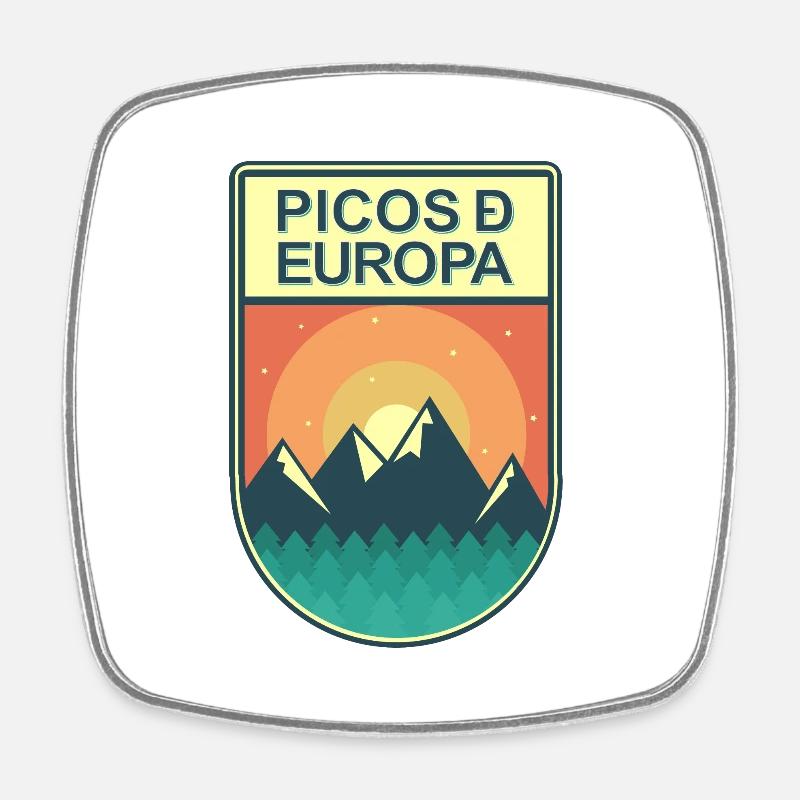 Europe peaks - Square fridge magnet - white