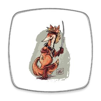 Katana Fox - Viereckiger Kühlschrankmagnet - Weiß - Vorne