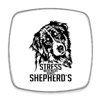 AUSTRALIAN SHEPHERD stress mich nicht Wilsigns - Viereckiger Kühlschrankmagnet - Weiß - Vorne