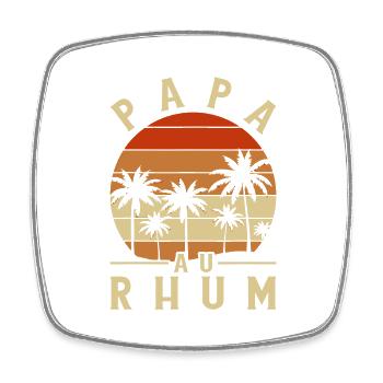 Papa Au Rhum Apéro Fête Des Pères - Magnet carré - blanc - Devant
