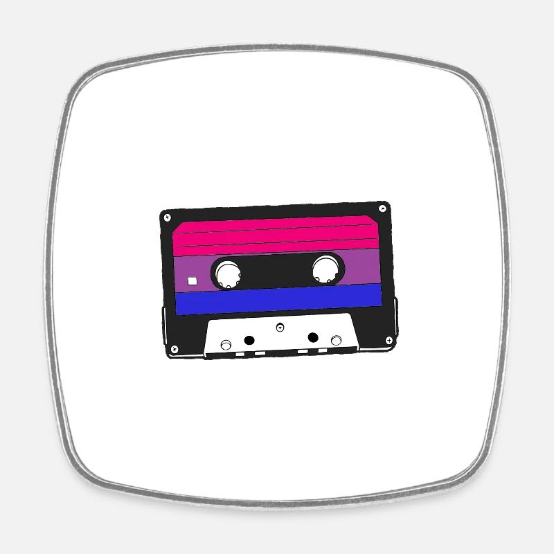 i’m a mixtape LGBT Drapeau bisexuel - Magnet carré - blanc