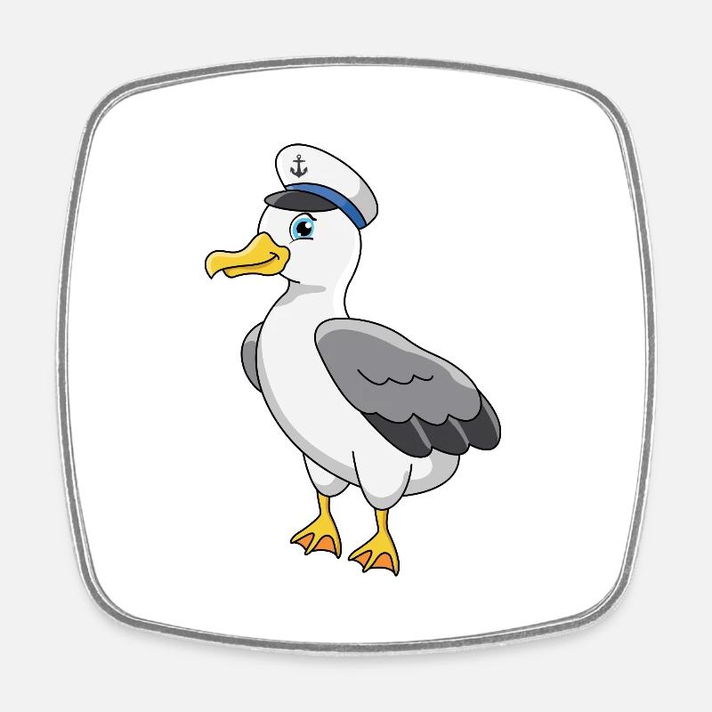 Möwe - Viereckiger Kühlschrankmagnet - Weiß