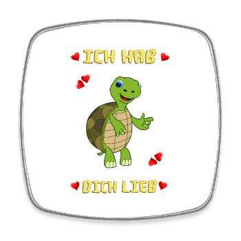 Baby Land Schildkröte meint: Ich hab dich lieb - Viereckiger Kühlschrankmagnet - Weiß - Vorne