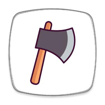 Axe - Square fridge magnet - white - Front