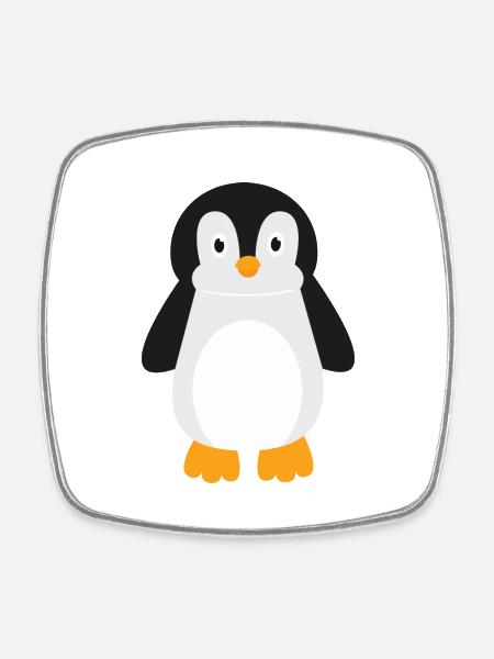 Pinguin - Viereckiger Kühlschrankmagnet - Weiß