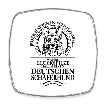 DEUTSCHER SCHÄFERHUND Schutzengel Hund Wilsigns - Viereckiger Kühlschrankmagnet - Weiß - Vorne