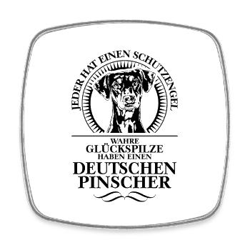 DEUTSCHER PINSCHER Schutzengel Hunde Hund Wilsigns - Viereckiger Kühlschrankmagnet - Weiß - Vorne