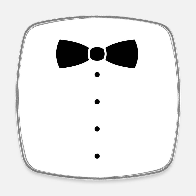 Nœud papillon ou costume de cravate. - Magnet carré - blanc