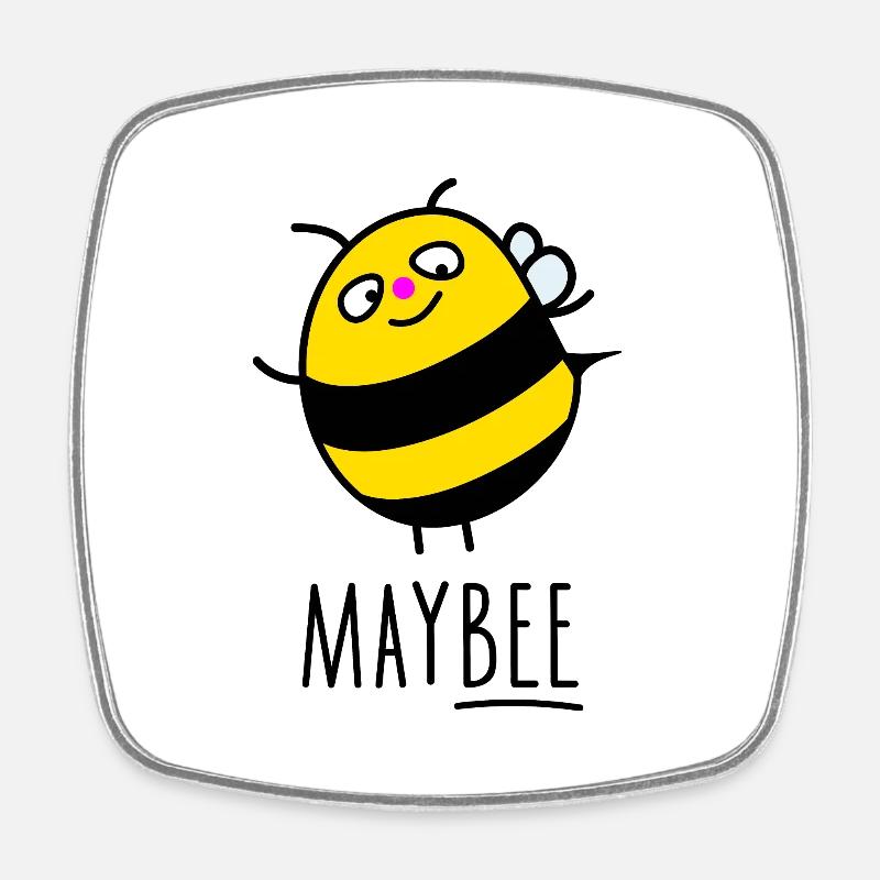 Drôle d’abeille pense à - Magnet carré - blanc