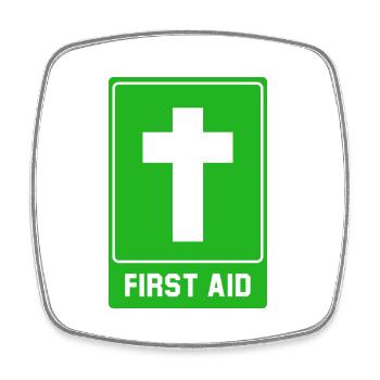 Cross First aid - Square fridge magnet - white - Front