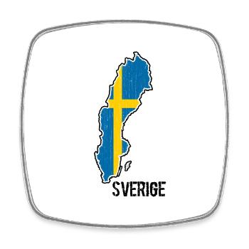 Schweden Flagge Umriss Souvenir - Viereckiger Kühlschrankmagnet - Weiß - Vorne