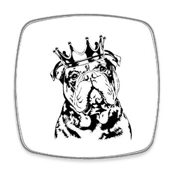 OLD DEUTSCH BULLDOG Crown Dog Chiens Wilsigns - Magnet carré - blanc - Devant