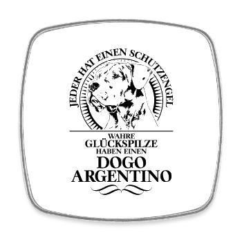 DOGO ARGENTINO Schutzengel Hunde Spruch Wilsigns - Viereckiger Kühlschrankmagnet - Weiß - Vorne