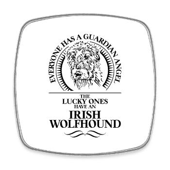 IRISH WOLFHOUND Guardian Angel Spruch Wilsigns - Viereckiger Kühlschrankmagnet - Weiß - Vorne
