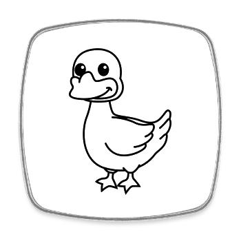 Gans Comic Tier - Viereckiger Kühlschrankmagnet - Weiß - Vorne