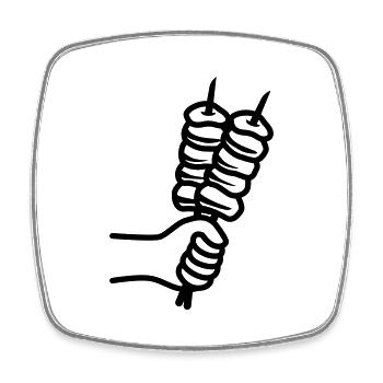 Spieß grill Icon - Viereckiger Kühlschrankmagnet - Weiß - Vorne