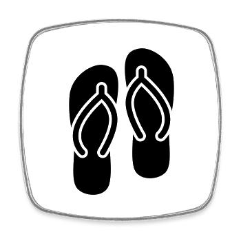 Flip-flops icon - Square fridge magnet - white - Front