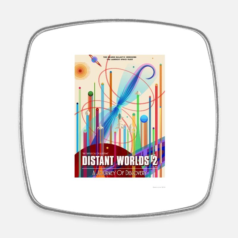 Remote Worlds 2 Grand Tour - Square fridge magnet - white