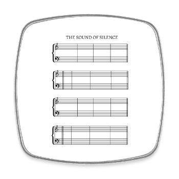 Sound Of Silence sheet music without sheet music - Square fridge magnet - white - Front