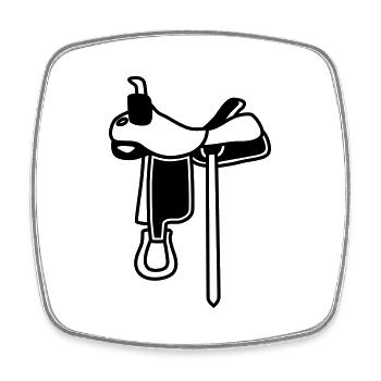Icône de selle - Magnet carré - blanc - Devant