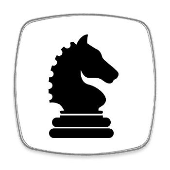 Horse chess piece - Square fridge magnet - white - Front