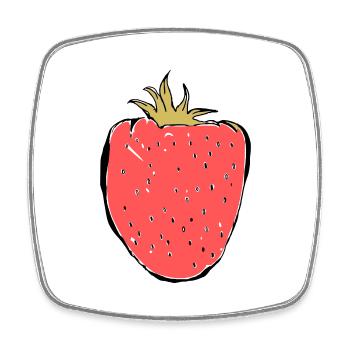 Erdbeeren - Viereckiger Kühlschrankmagnet - Weiß - Vorne