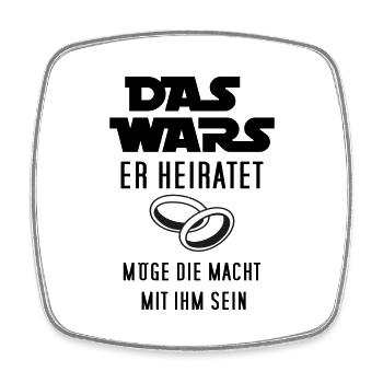 das wars - er heiratet - Viereckiger Kühlschrankmagnet - Weiß - Vorne