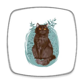 Plantes de chat gris noir Yellowfang Yellowtooth - Magnet carré - blanc - Devant
