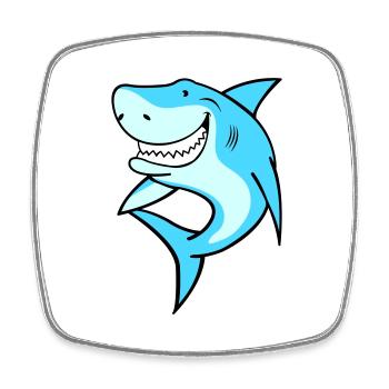 Shark - Square fridge magnet - white - Front