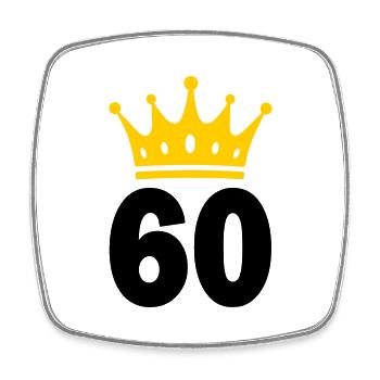 60 Krone 60. Geburtstag 60 Jahre - Viereckiger Kühlschrankmagnet - Weiß - Vorne