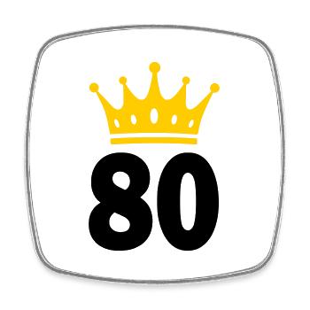 80 Krone 80. Geburtstag 80 Jahre - Viereckiger Kühlschrankmagnet - Weiß - Vorne