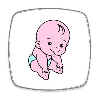 Baby - Square fridge magnet - white - Front