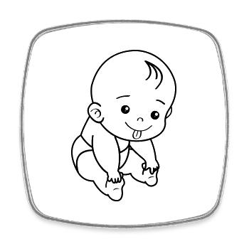 Baby - Square fridge magnet - white - Front
